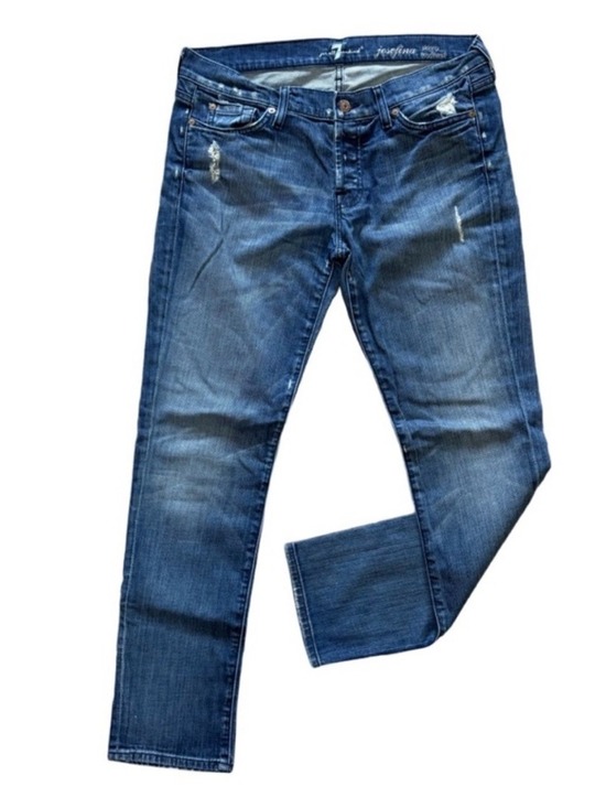 7 For All Mankind Denim - 7 FOR ALL MANKIND Josefina Skinny Boyfriend Distressed Jeans Size 28